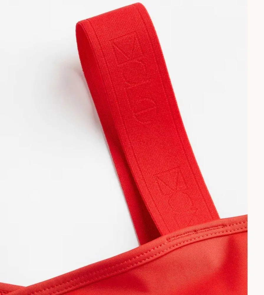 H&M DryMove Medium Support Sports bra tank top asymmetrical workout running - Image 7