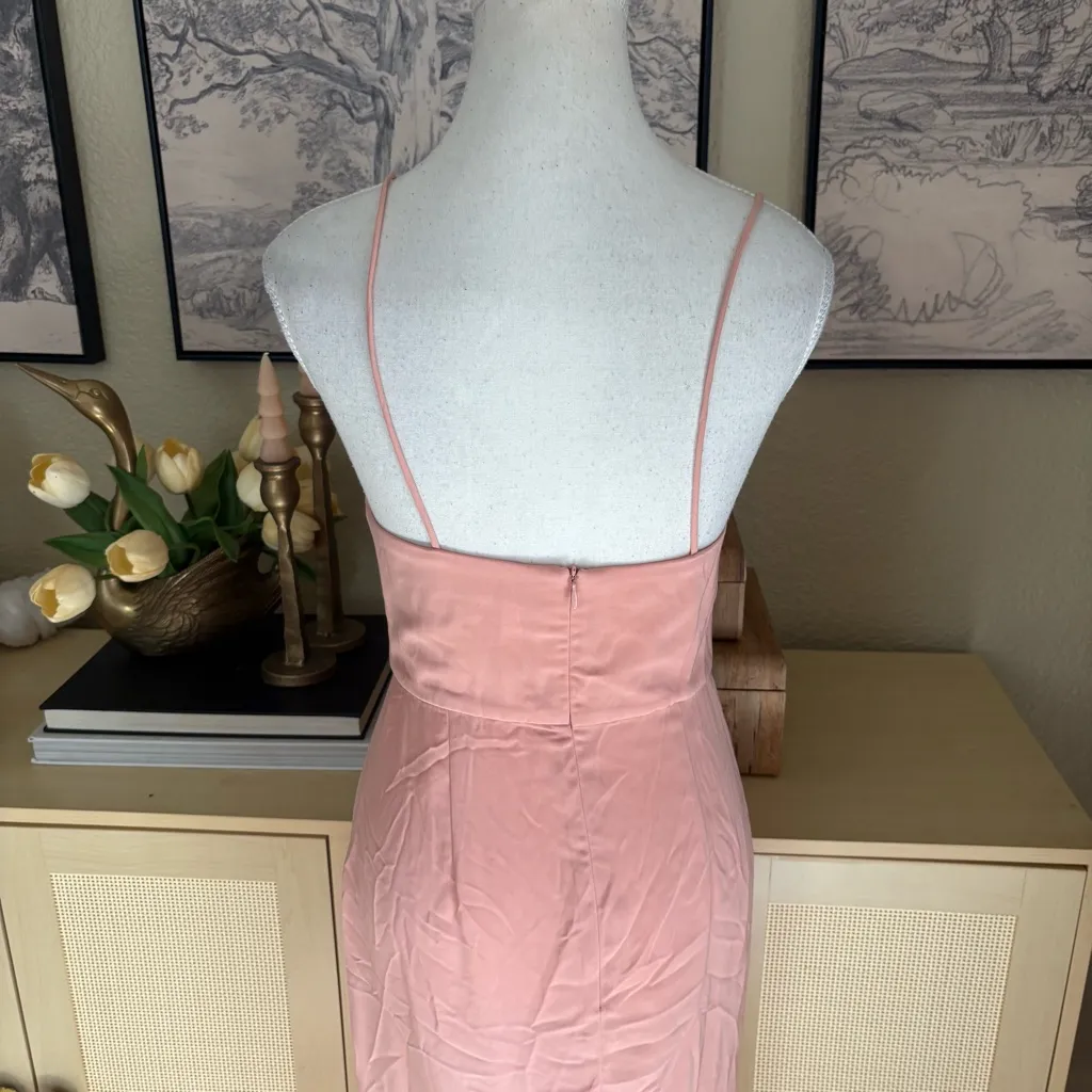 SHONA JOY Core Cocktail Draped Sleeveless Midi Dress Dusty Pink Tulip‎ Size 4 - Image 6