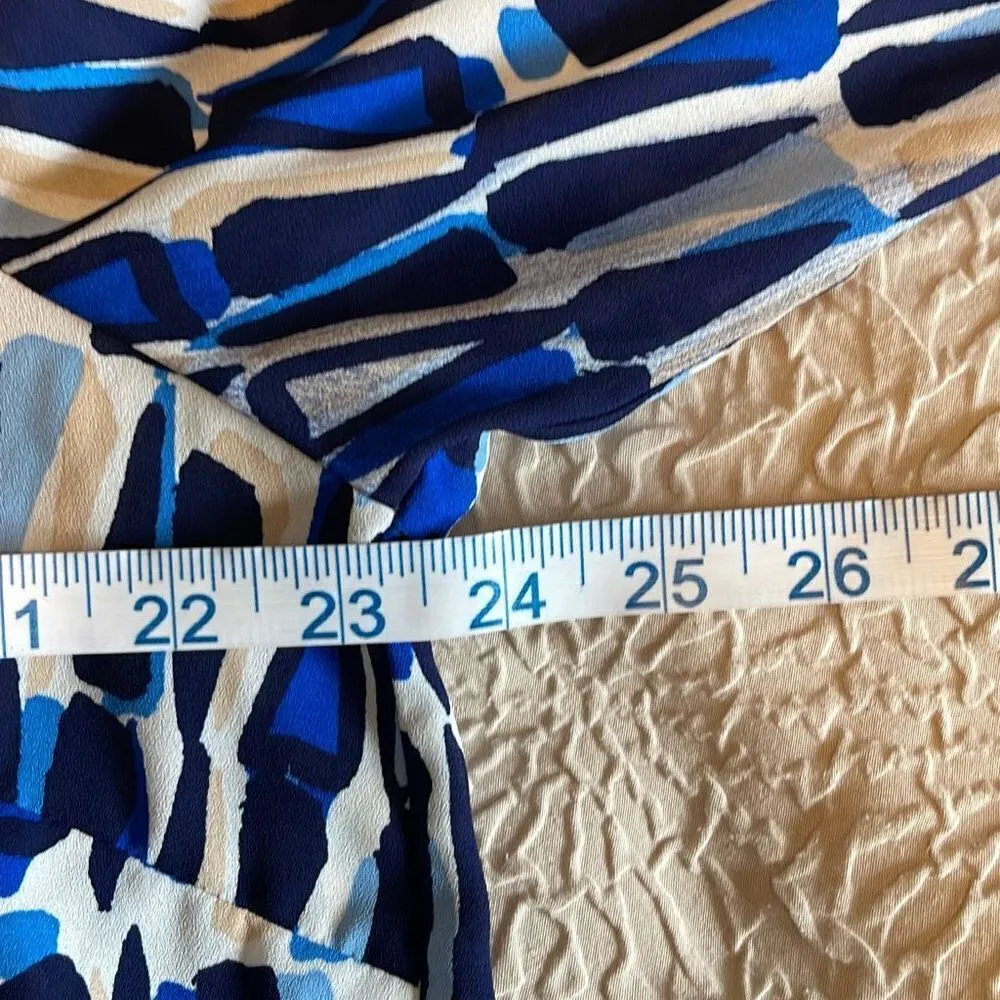 Sami & Jo Womens Button Down Shirt Long‎ Sleeve Top Geometric Abstract Blue XL - Image 9