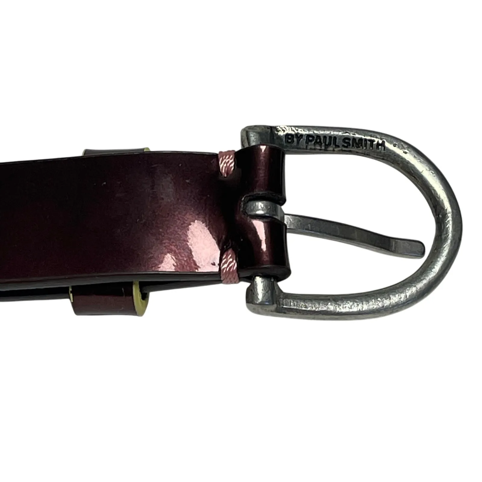 PAUL SMITH Women’s Thin Plumb Metallic Damson Belt Purple - Image 2