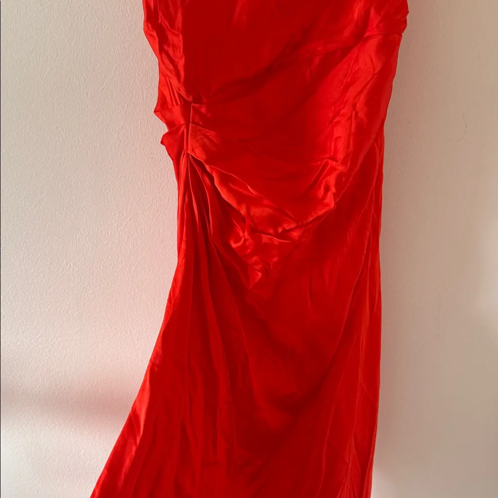 A.L.C Dara Drape Detail Midi Dress In Orange, Size 4, -BRAND NEW, $595 - Image 10