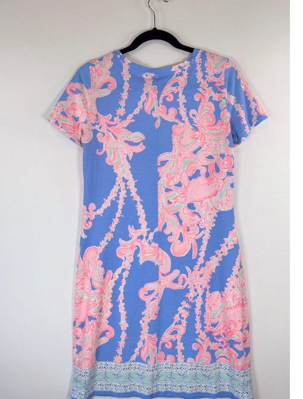 Lilly Pulitzer Womens Dress Blue Declan Floral Shift Short Sleeve A Line Small - Image 7