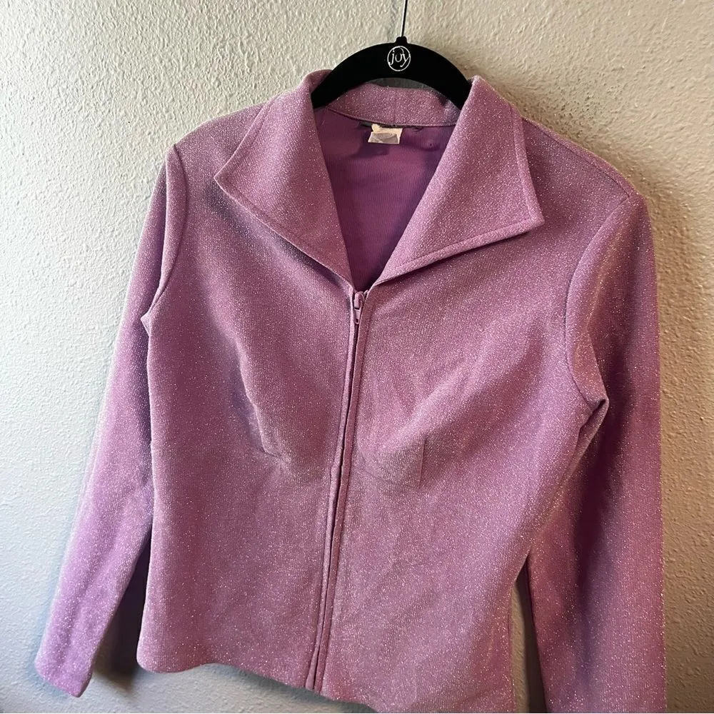 Sparkly Violet Vintage Zip Top Purple - Image 2