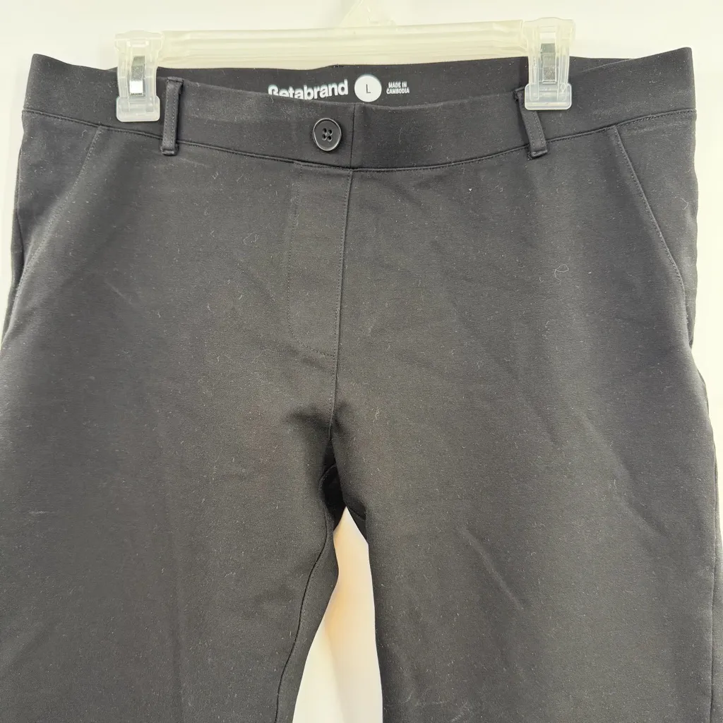 Betabrand Classic Dress Pant Yoga Pant Skinny black ponte pull on pants size L - Image 2