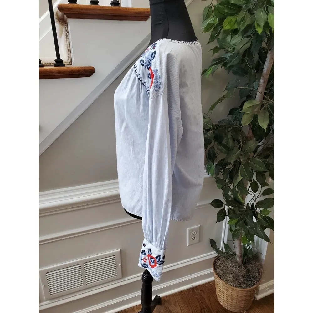 L.O.G.G Women's White Cotton & Polyester Long Sleeve Round Neck Casual Blouse 4 - Image 7