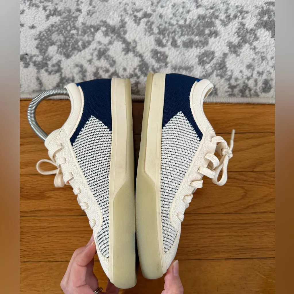 Rothy’s Lace Up Sneakers Classic Navy and Cream Striped size 7 - Image 7