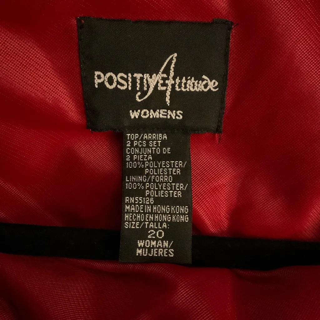 Positive Attitude Vibrant Red Two Piece Dress. Beautiful Beading. SIZE 20 - Image 4