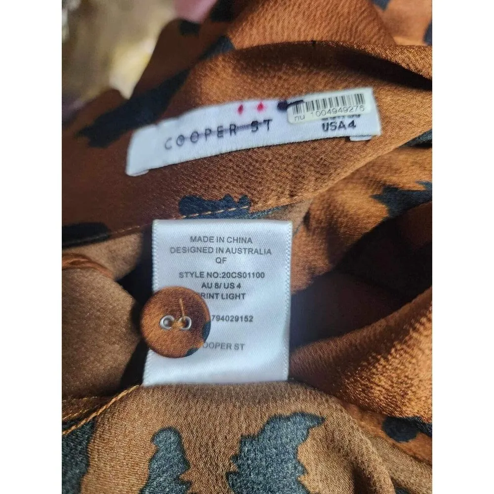 COOPER ST WILD CAT WRAP SKIRT Size 4. B11 Brown - Image 8