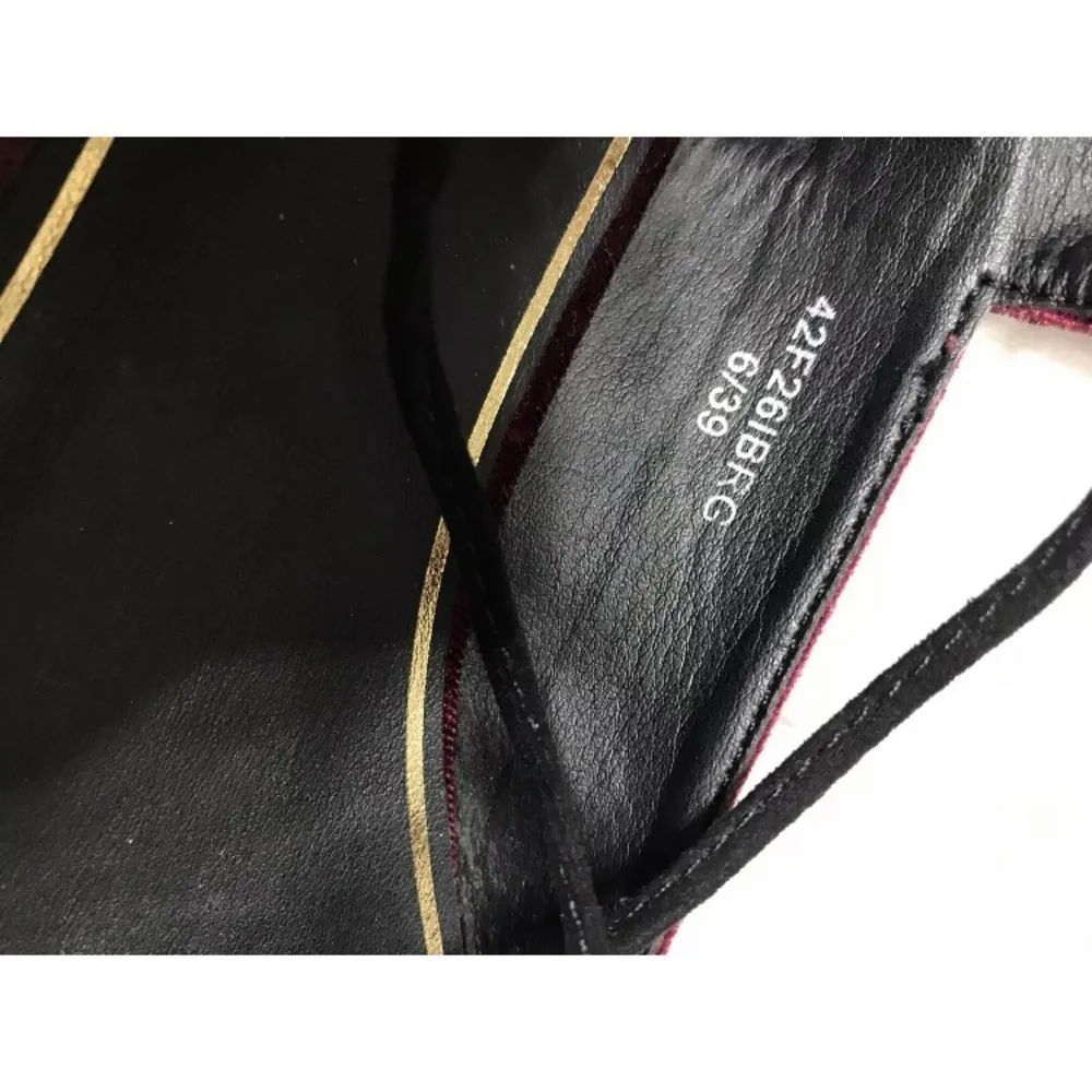 TOPSHOP Ghillie purple velour Pom‎ Pom flats size 6 - Image 4