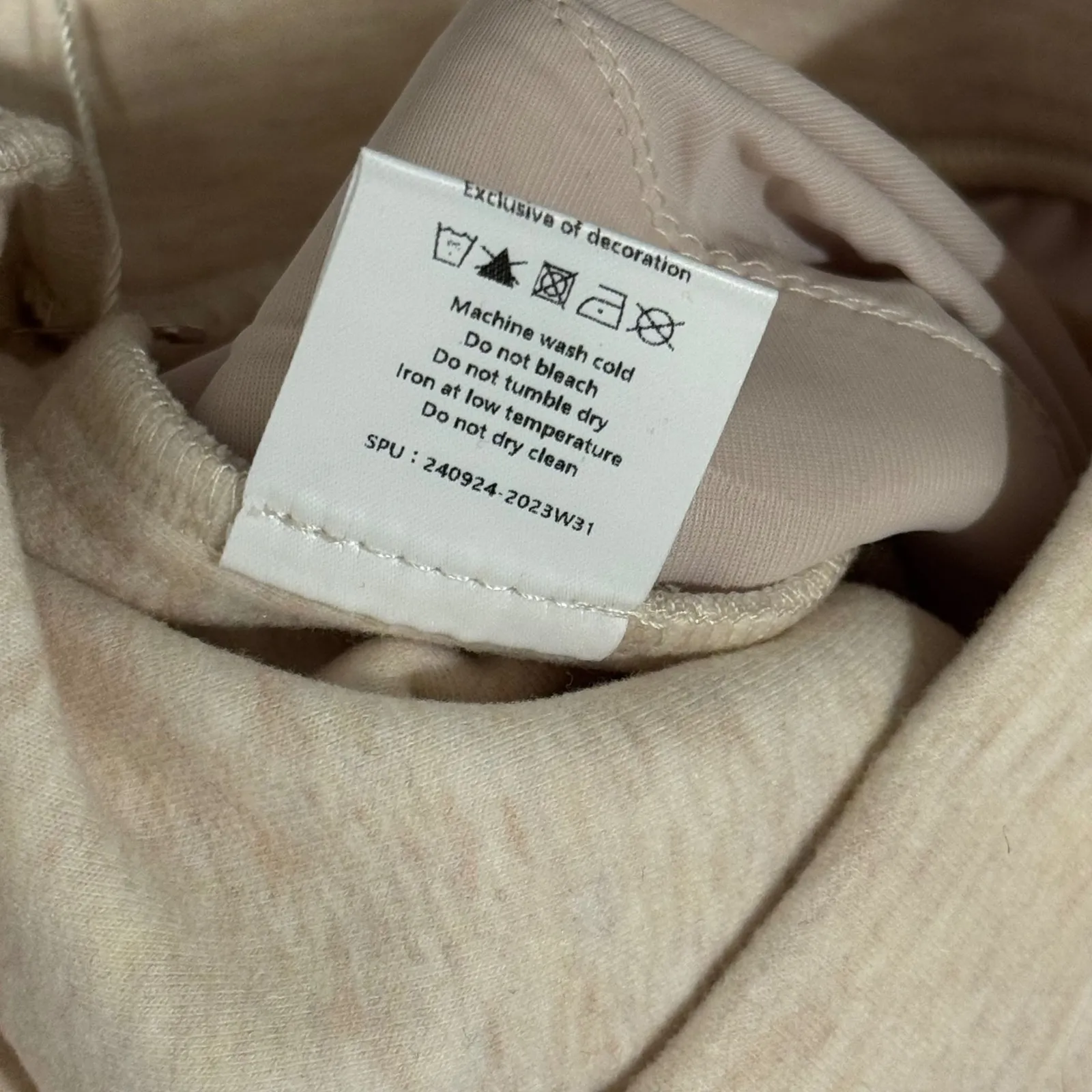 NEW OGL Beige Heathered Wide Leg Cozy Travel Lounge Pants Sweatpants Size Small Tan - Image 7