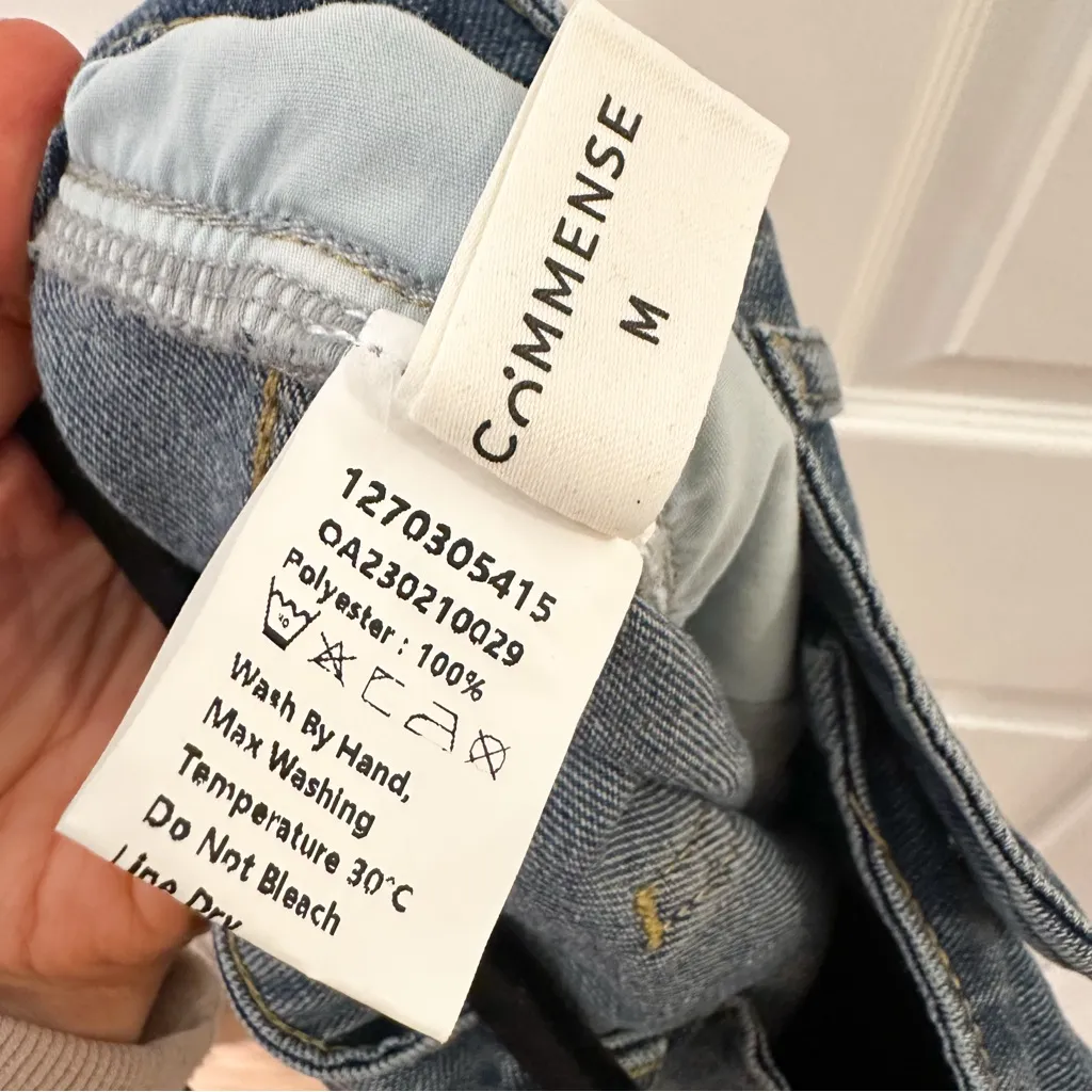 NEW Commense Classic Straight Leg Jeans Split Hem Blue sz Medium - Image 8