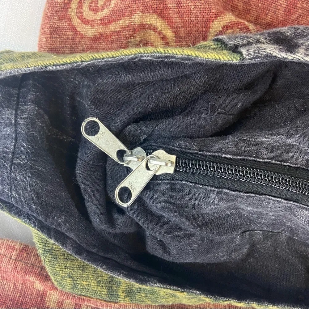 Rising International Embroidered Peace Sign Patchwork Boho Hobo Bag - Image 6