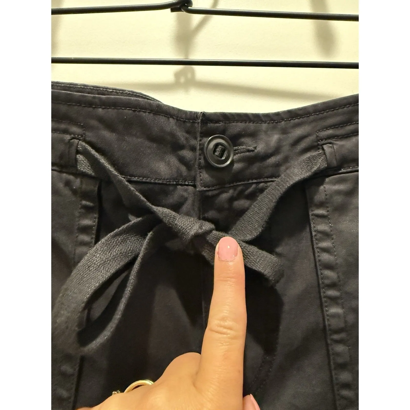 Vince Utility Pants Womens 8 Black Belted Stretch Chino Ankle Length Straight - Image 2