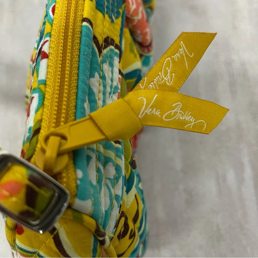 Vera Bradley Provencal Crossbody Bag Yellow Floral Paisley‎ Quilted Cotton - Image 3