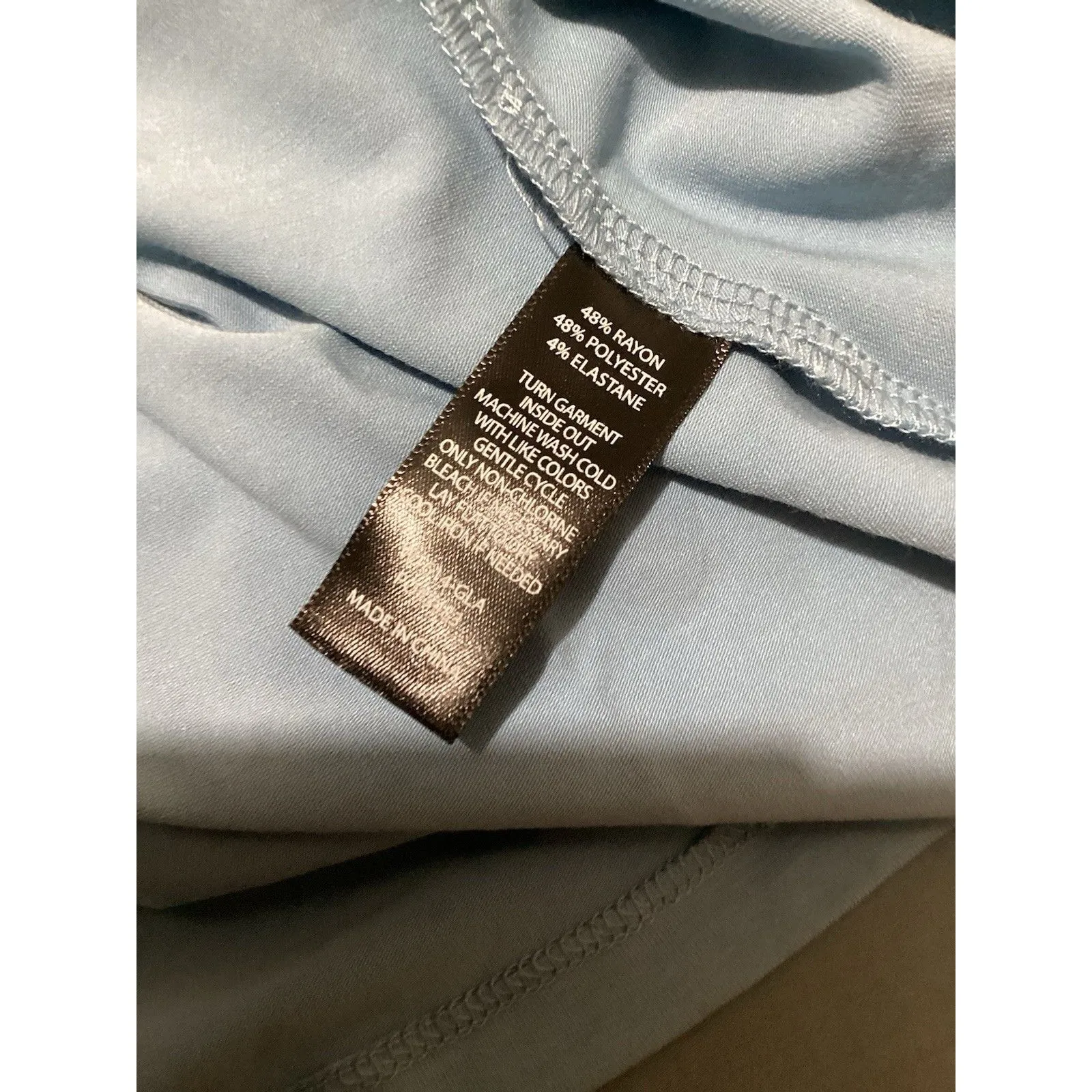 Betabrand Light Blue Short Sleeve Pleated Front Womens Christine T-Shirt XS - Image 6