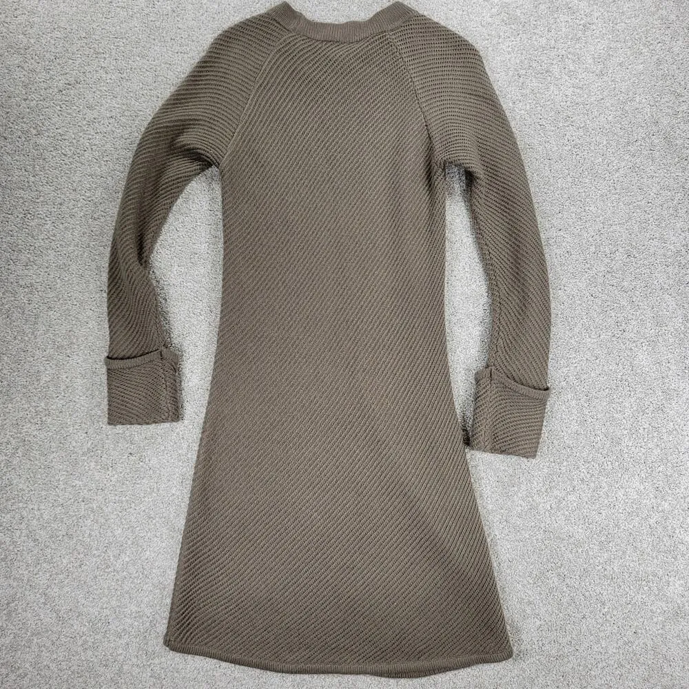 Design History Sweater Dress Womens L Brown Rib Angle Knit Pull On Midi Casual - Image 11
