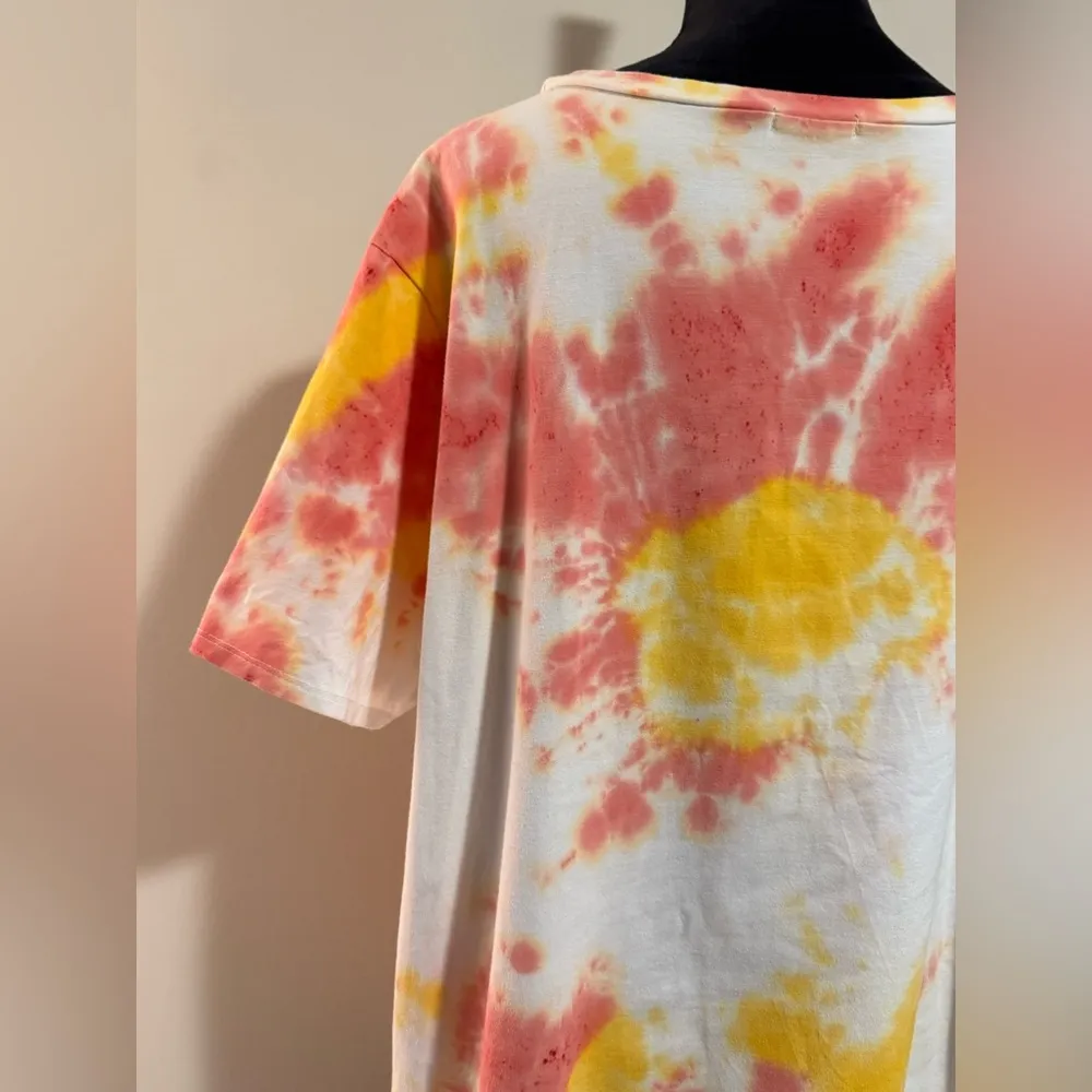 Handmade Pink Clove Red and Orange Tie Dye Milano Graphic Tee size 20 - Image 6