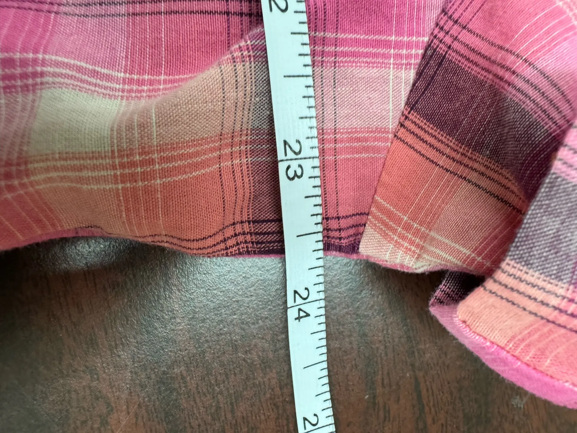 Wrangler Wrancher Shirts Pearl Snap Pink Plaid Short Sleeve Shirt Size X-Large - Image 5