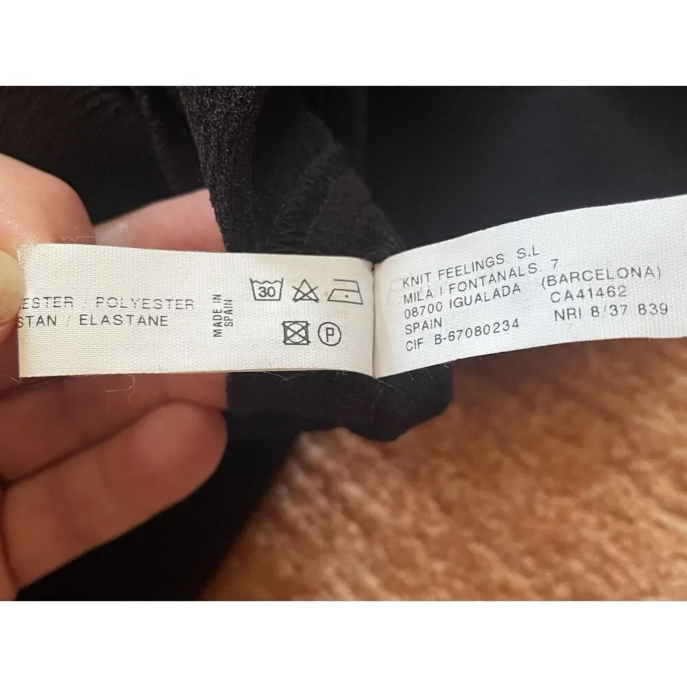 Sita Murt Midi BlackDress 3/4 Sleeves Wrinkle free Front slit Zip at back М/40 Black Size M - Image 10