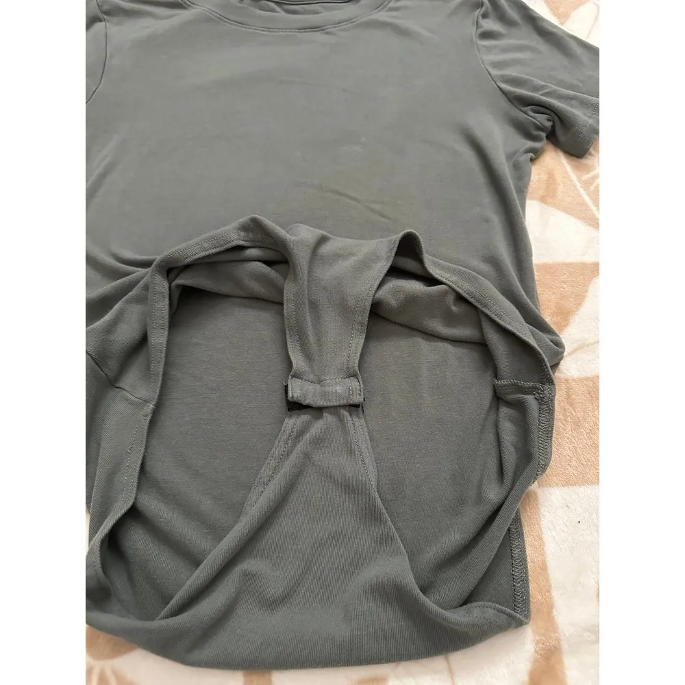 Deep Green Ribbed Crew Neck Bodysuit Medium - Image 6