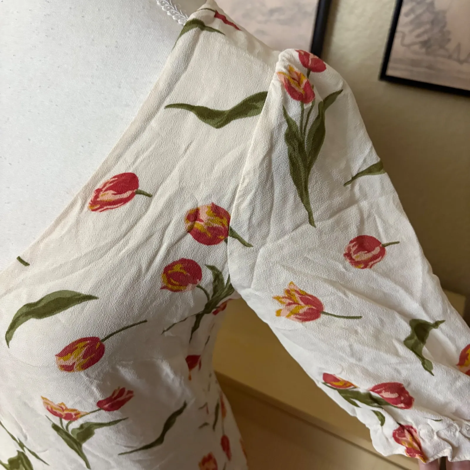 REFORMATION Nantes Dress in the Bianca Tulip Print Midi Size 10 - Image 6