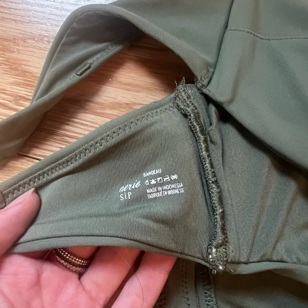 AERIE Green Strapless Bikini Set - Image 5