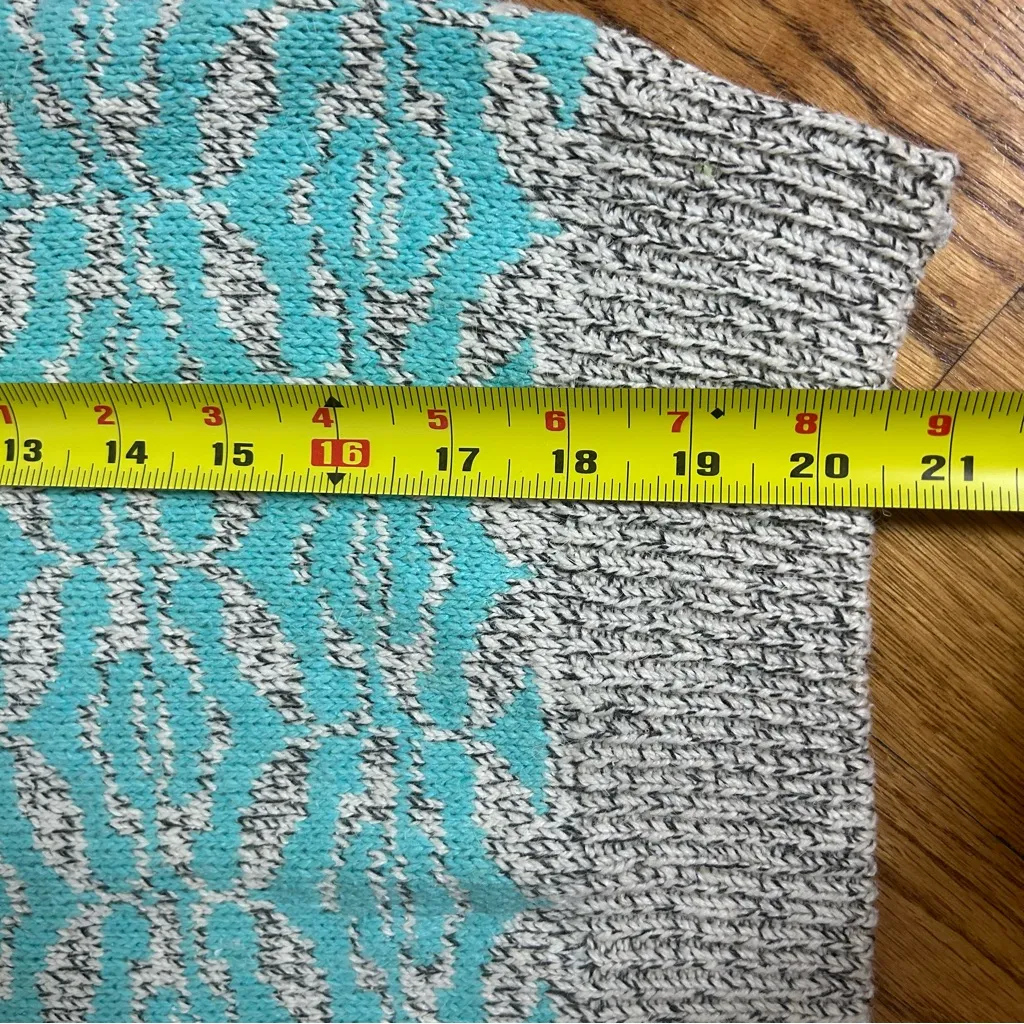 VTG 80’s Paolo Designs Blue Geometric Knit Sweater Vest Silk Angora Size M Size M - Image 12