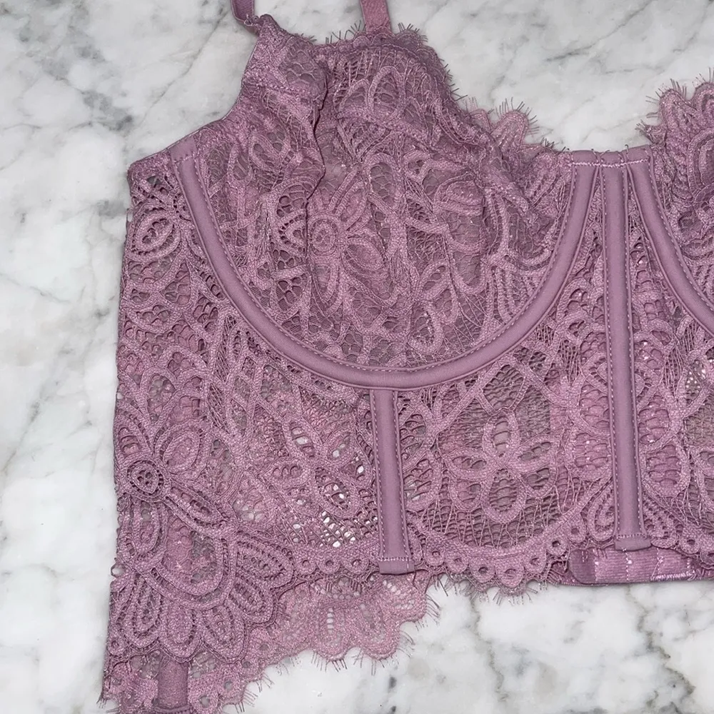 Anthropologie  pink lace bro size: XL - Image 3
