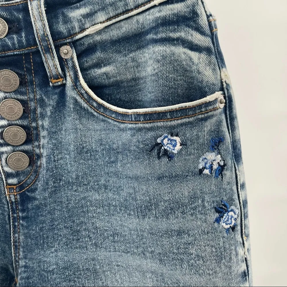 NWOT LUCKY BRAND Denim Jeans Ava Mid Rise Skinny Embroidered Flowers Size 25 - Image 12