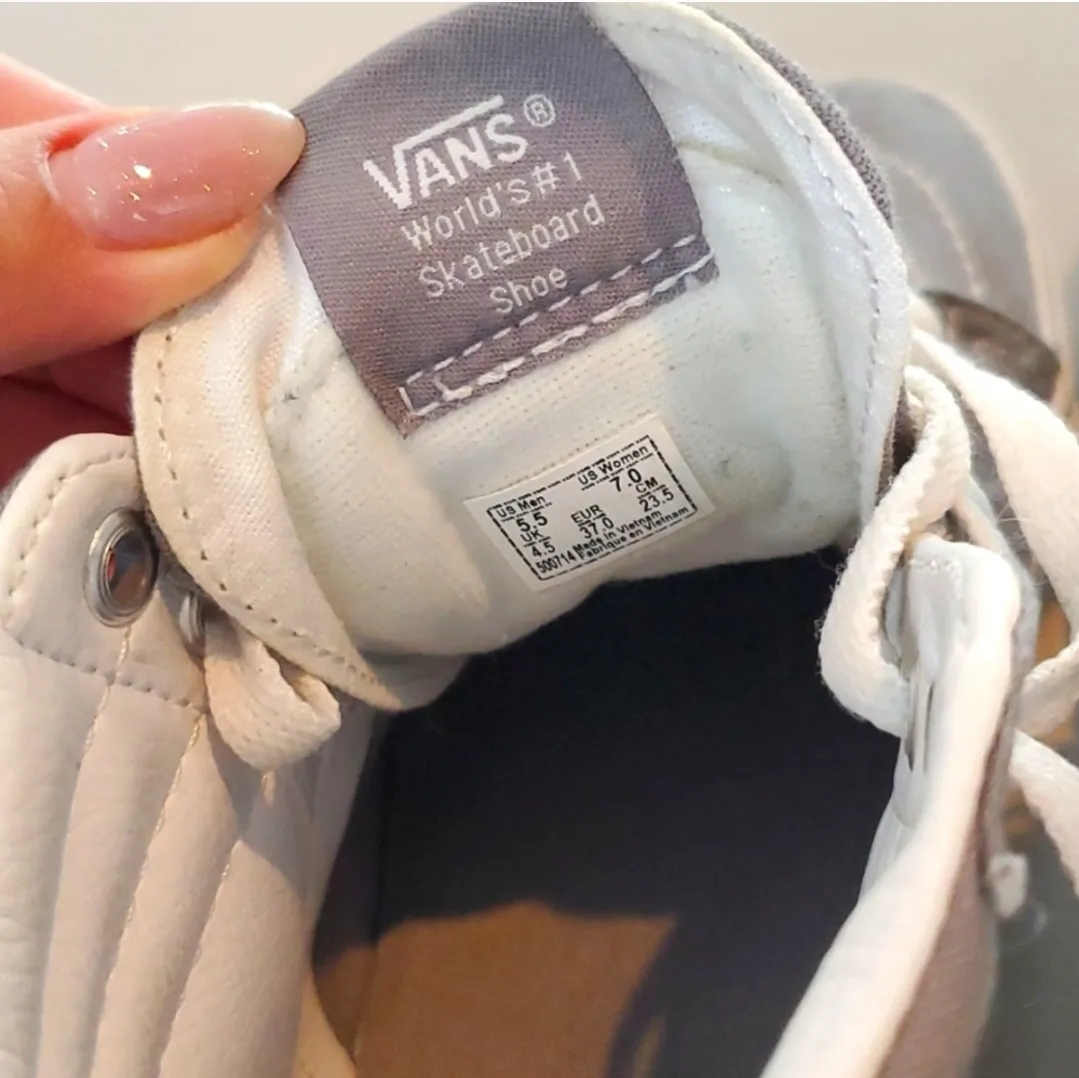 Light Gray Vans Sk8-Hi Skate Shoe -Vans Classic Sneakers (Unisex) - Image 6