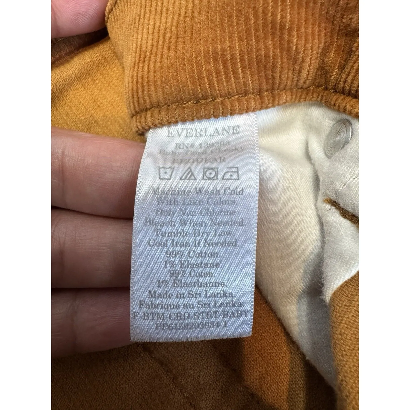 Everlane Tan Brown Baby Cord Cheeky Corduroy High Waist Straight Leg Pants Sz 29 - Image 15