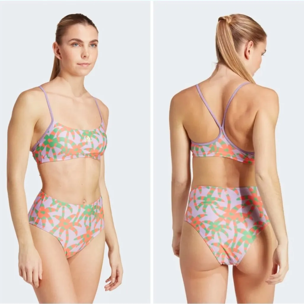 Farm Rio x Adidas Palm Tree High Waist Bikini Bottoms size medium NWT - Image 11