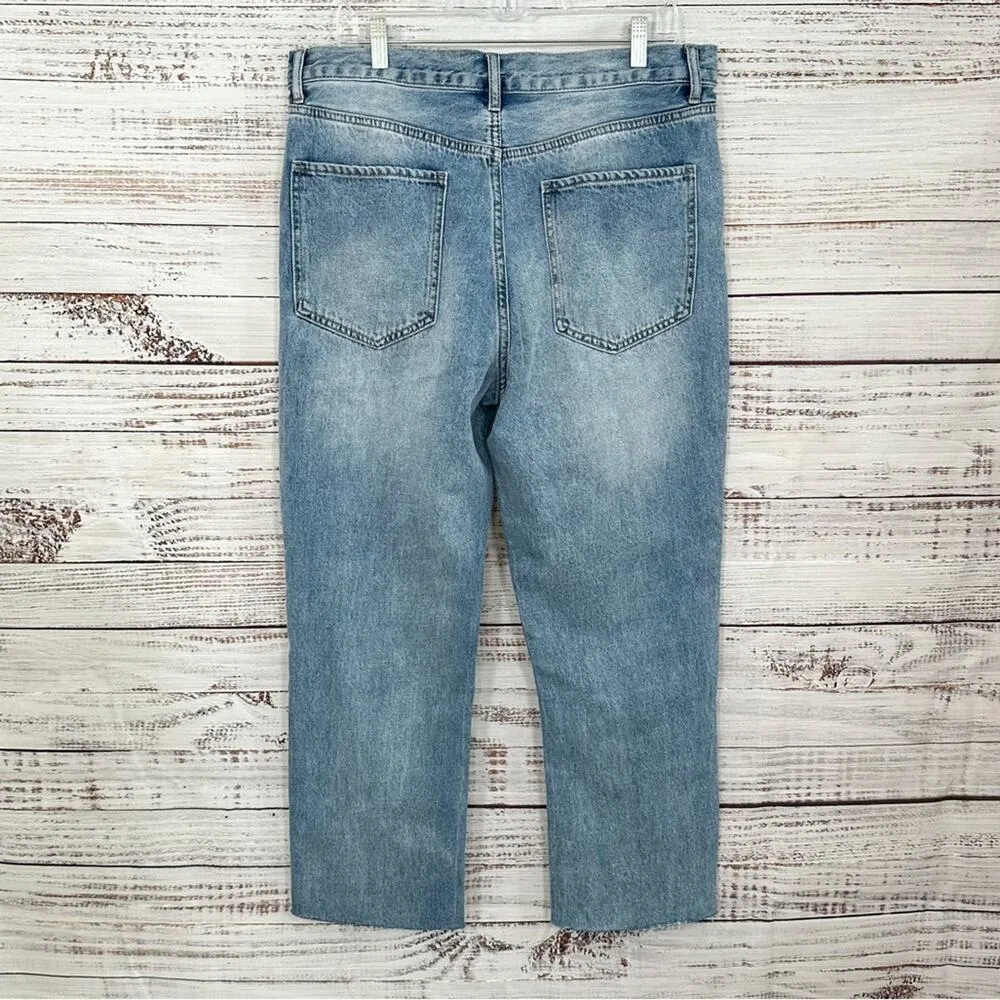 NEW Twelve by ontwelth Cropped Denim Raw Hem Jeans, NWT, Size 31 Waist Blue - Image 9