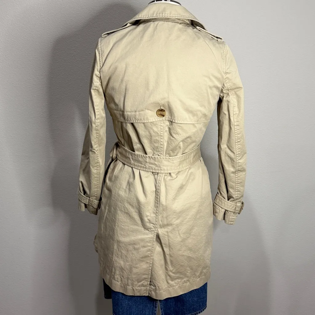 Gap Tan Belted Trench Coat Med Weight  Size XSP - Image 4