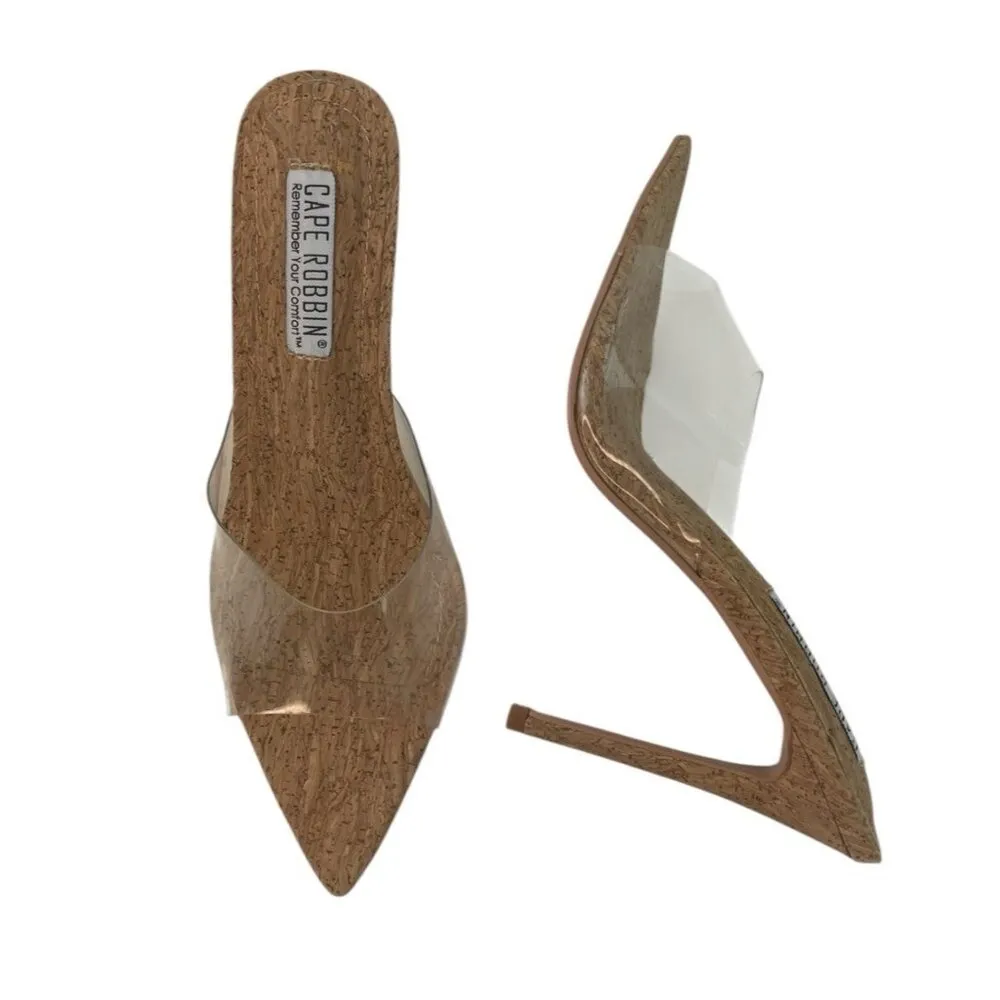 Cape Robbins Melrose Ice Heels Womens Size 8 Sexy Sheer Girly Going Out Feminine Tan - Image 4
