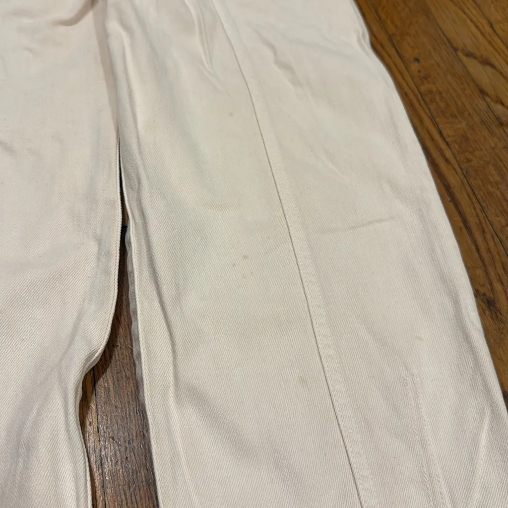 Ulla Johnson waverly denim pant jeans belted oat cream colorway STAINS 4 cotton - Image 12