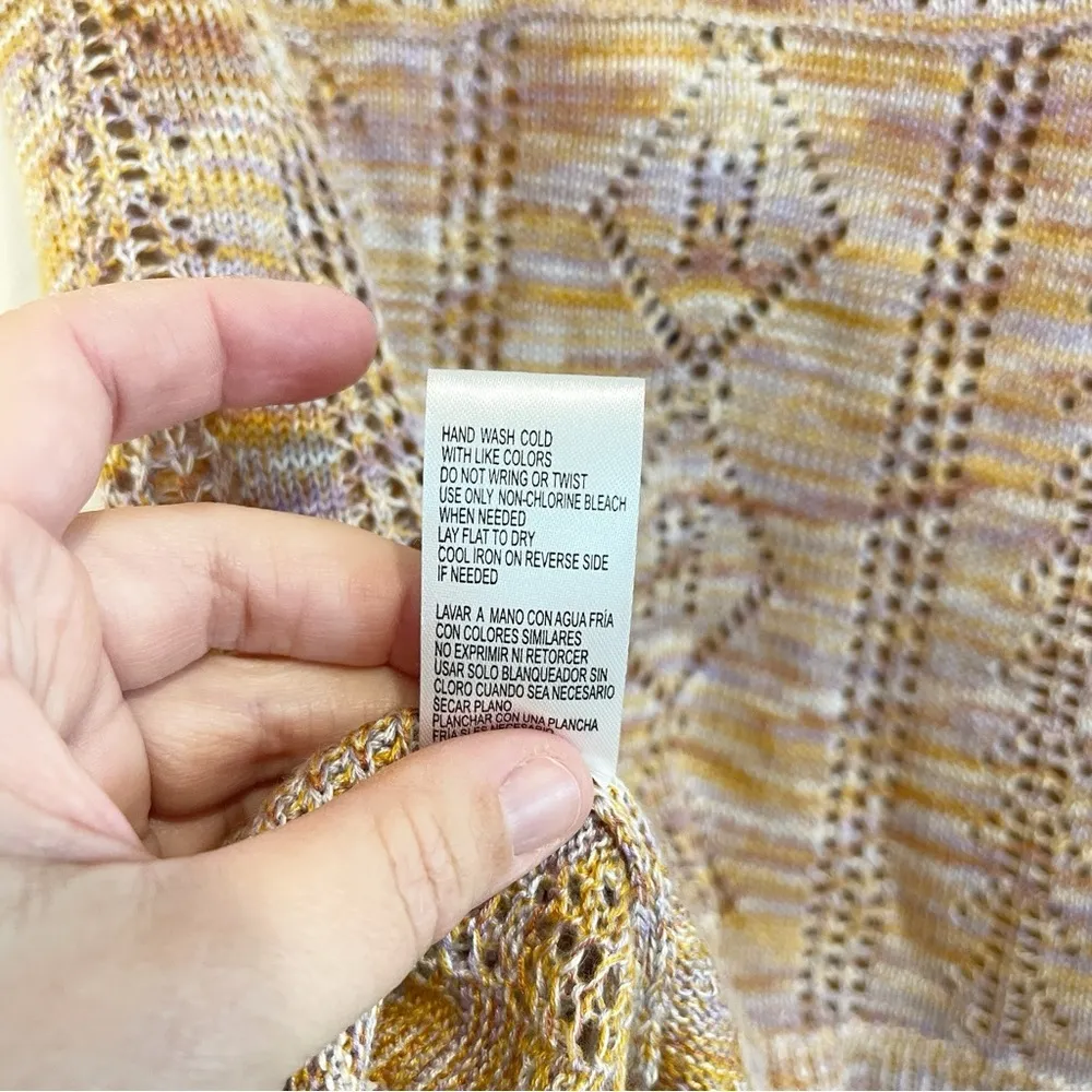 Democracy Tank Top Womens XL Crochet Sweater Festival Retro Boho Hippie‎ Chic - Image 7