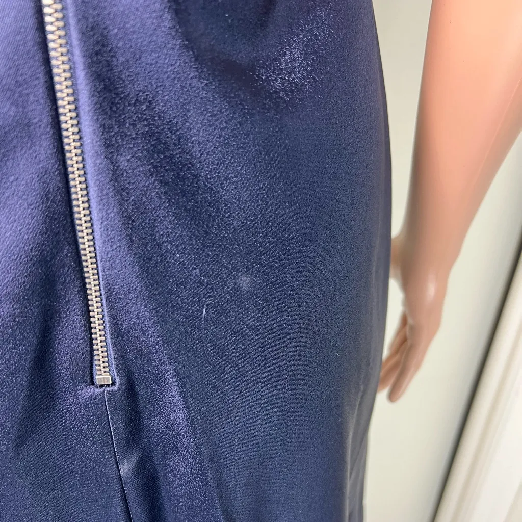 2 / $50 💙Alice + Olivia Silk Navy Blue Mini Slip Dress Silky - Image 3