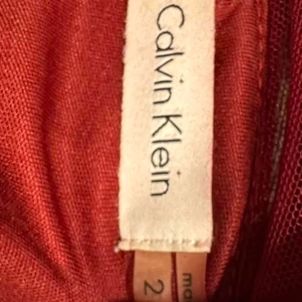 ⟡ deep red sleeveless bandage-style dress from Calvin Klein in size 2 ⟡ - Image 8