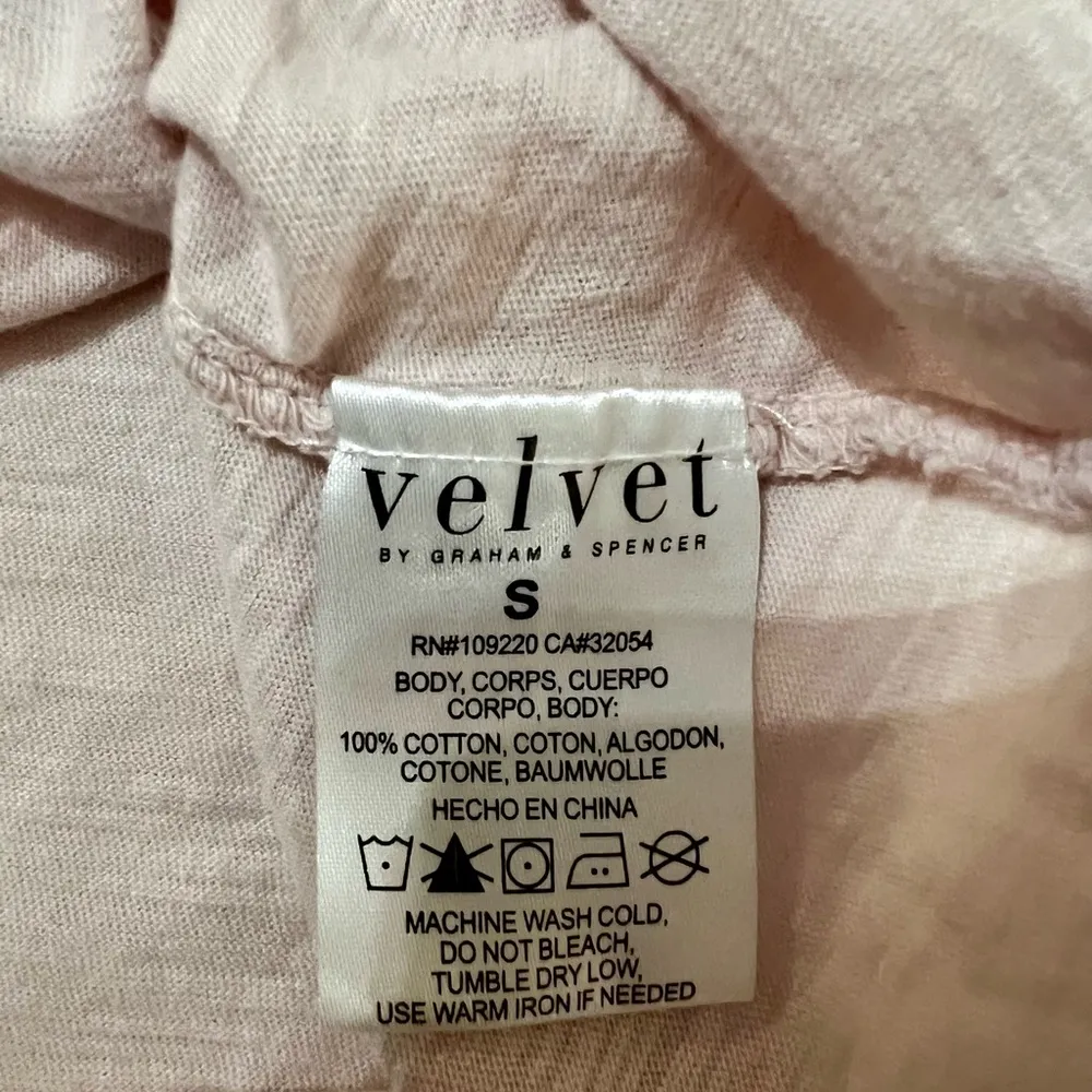 Anthropologie Velvet by Graham & Spencer Light Pink Bubble Sleeve Top Size Small - Image 5