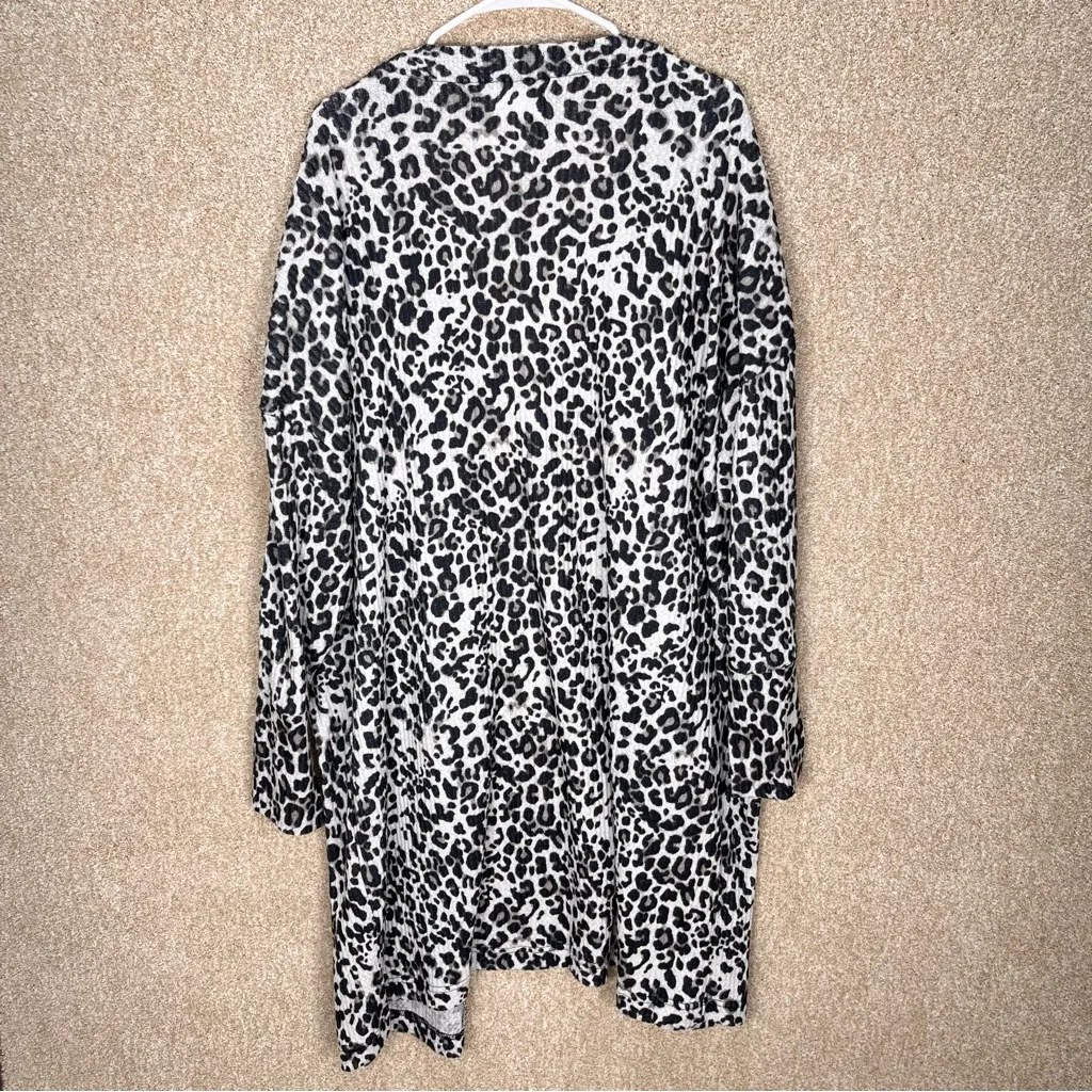 NWT 3X cardigan French Laundry leopard print open front cardigan pockets animal - Image 2