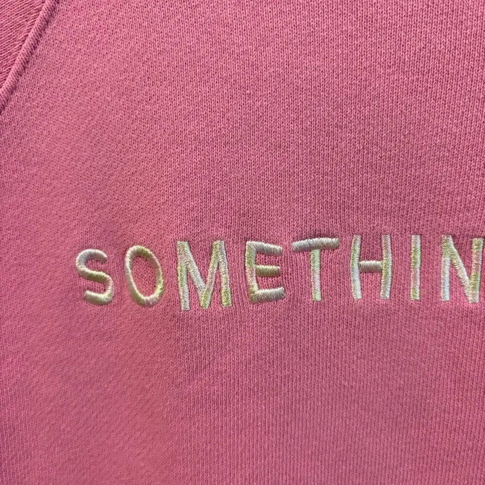 Something Navy Pink Embroidered Crewneck - Image 4