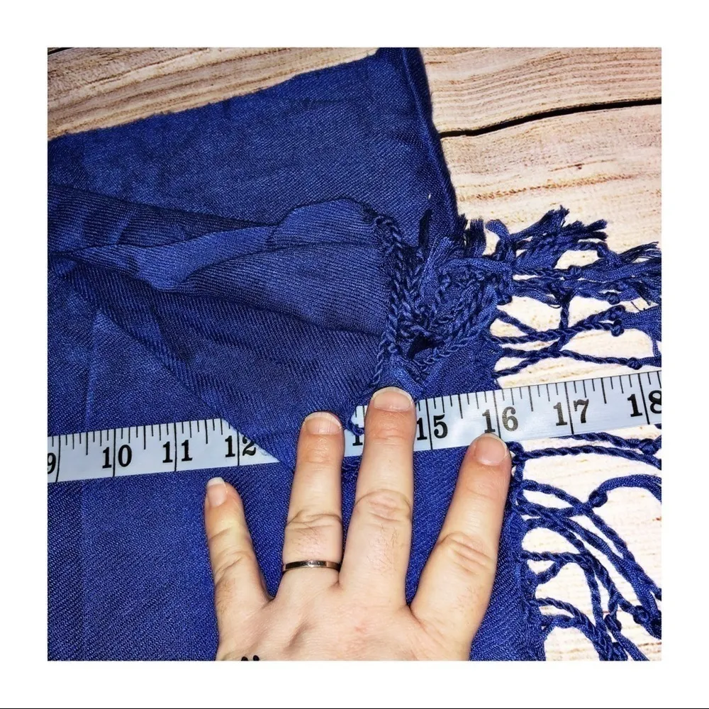 Royal Blue Soft Solid Plain Scarf - Image 6