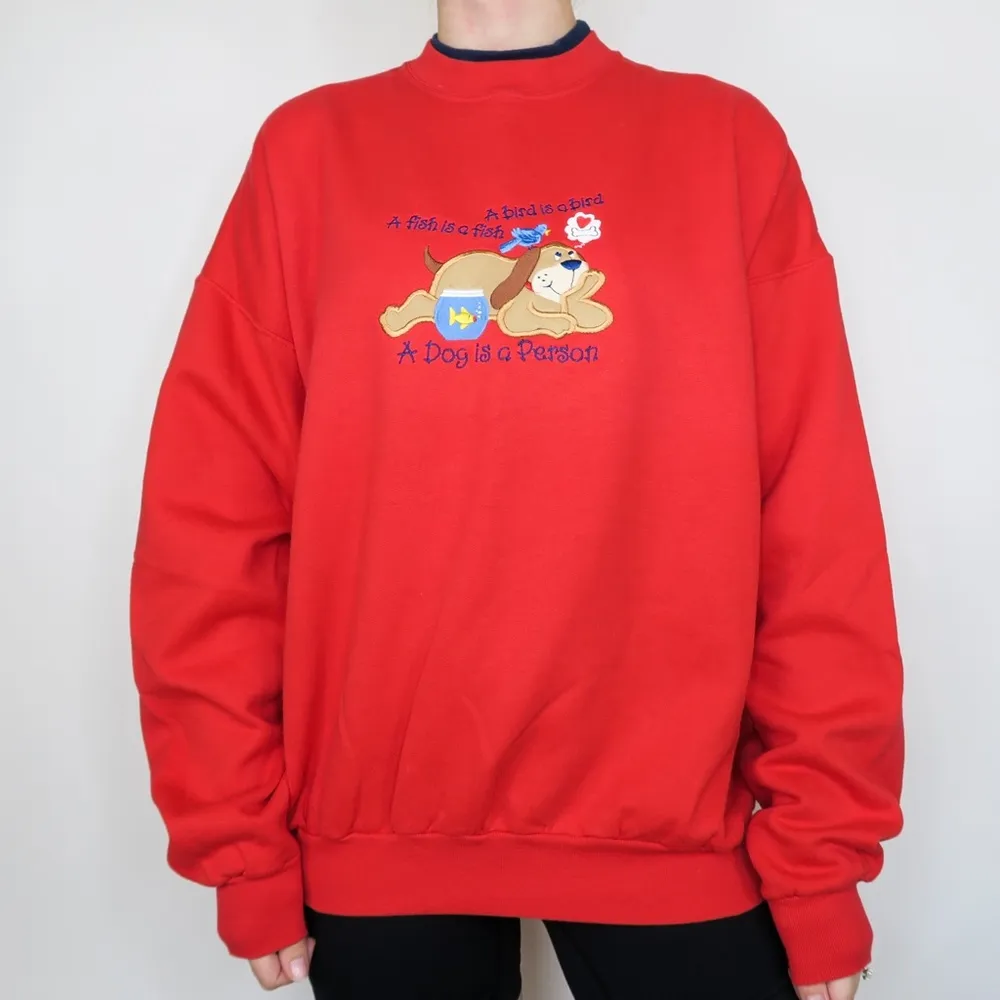 Vintage 90s Dogs leave Pawprints Across your Heart Sweatshirt Size XL - Image 2