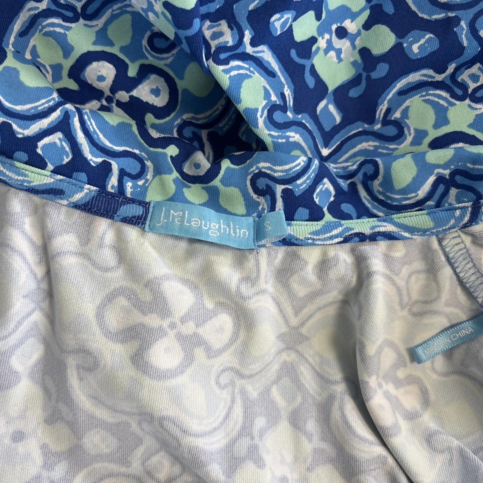 J.Mclaughlin Calla Catalina Cloth Dress Women's small Wrap Bright Long Sleeve Blue - Image 4