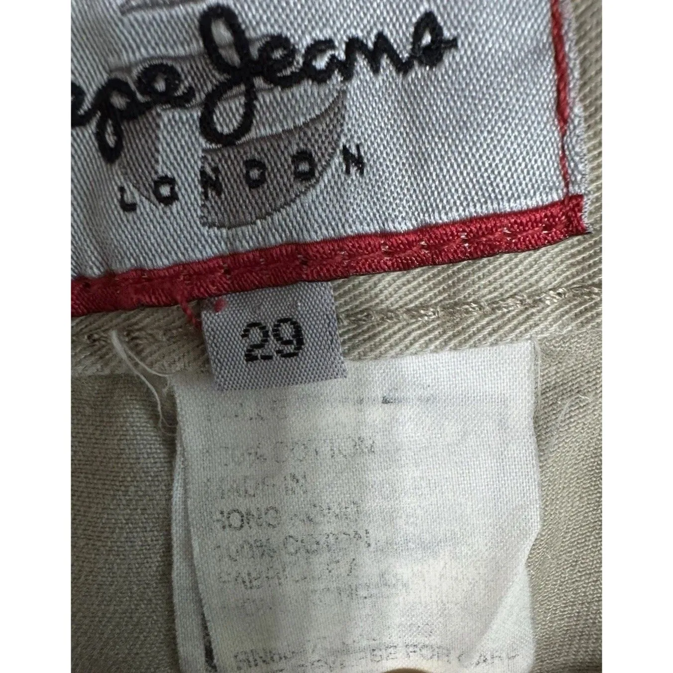 Y2K 97 Pepe Jeans London Women Beige 29 Pleated Front Hope Pant Deadstock Granny - Image 6