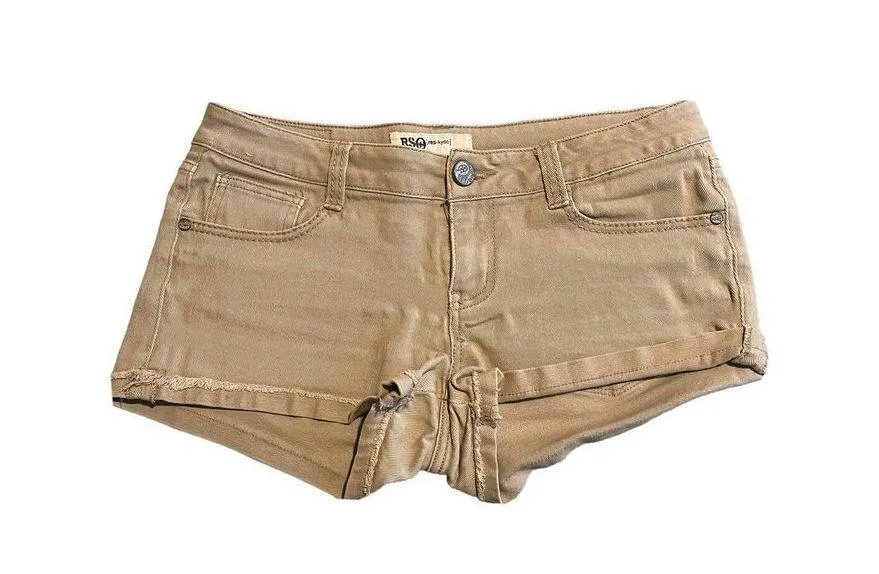 Rsq Jeans Denim Malibu Cuff Shorts Women's Size 7 Brown Tan Short - Image 2