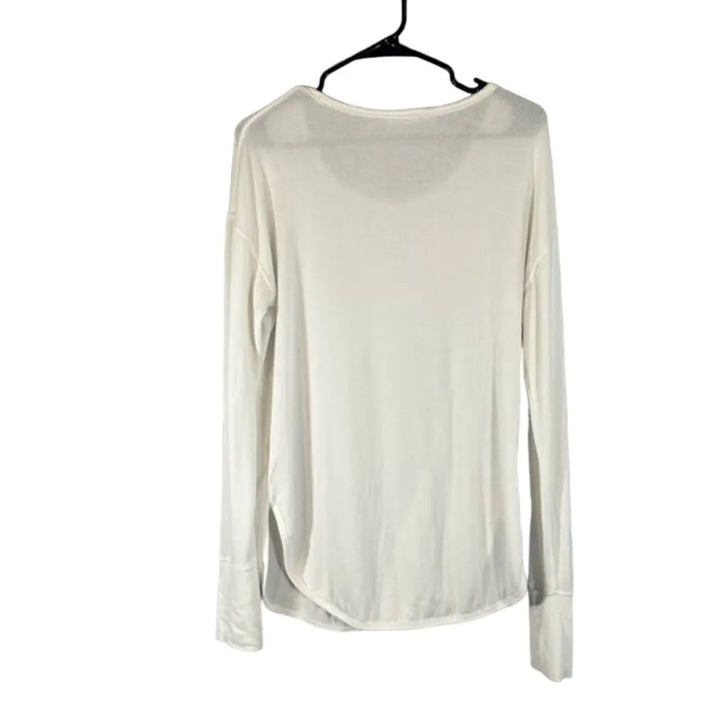 Athleta White Long Sleeve Casual Basic Athletic Top Women Sz M - Image 2