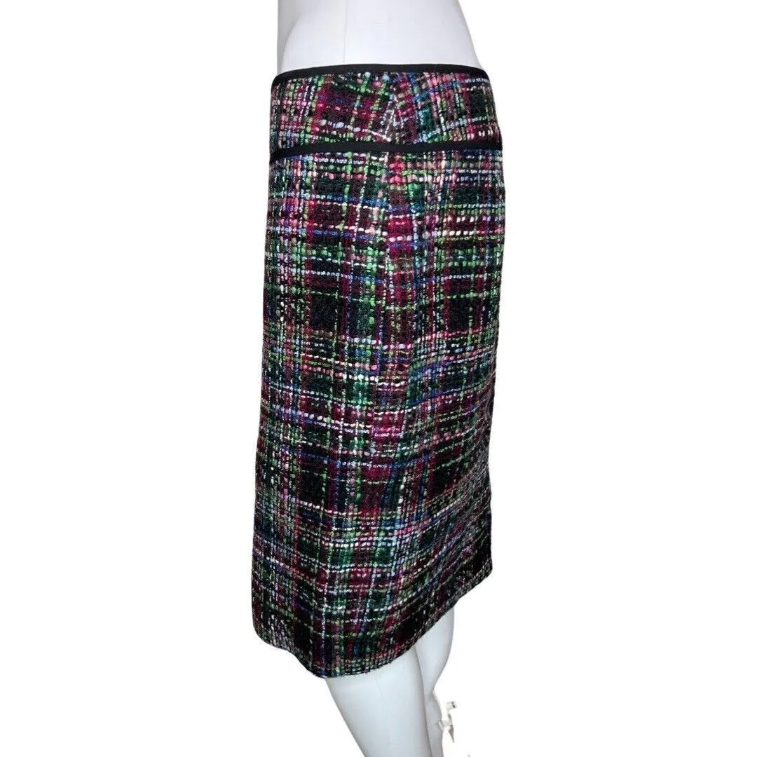 Talbots Skirt Womens 8 Petite‎ Black Green Pencil Skirt Straight Preppy Colorful - Image 3
