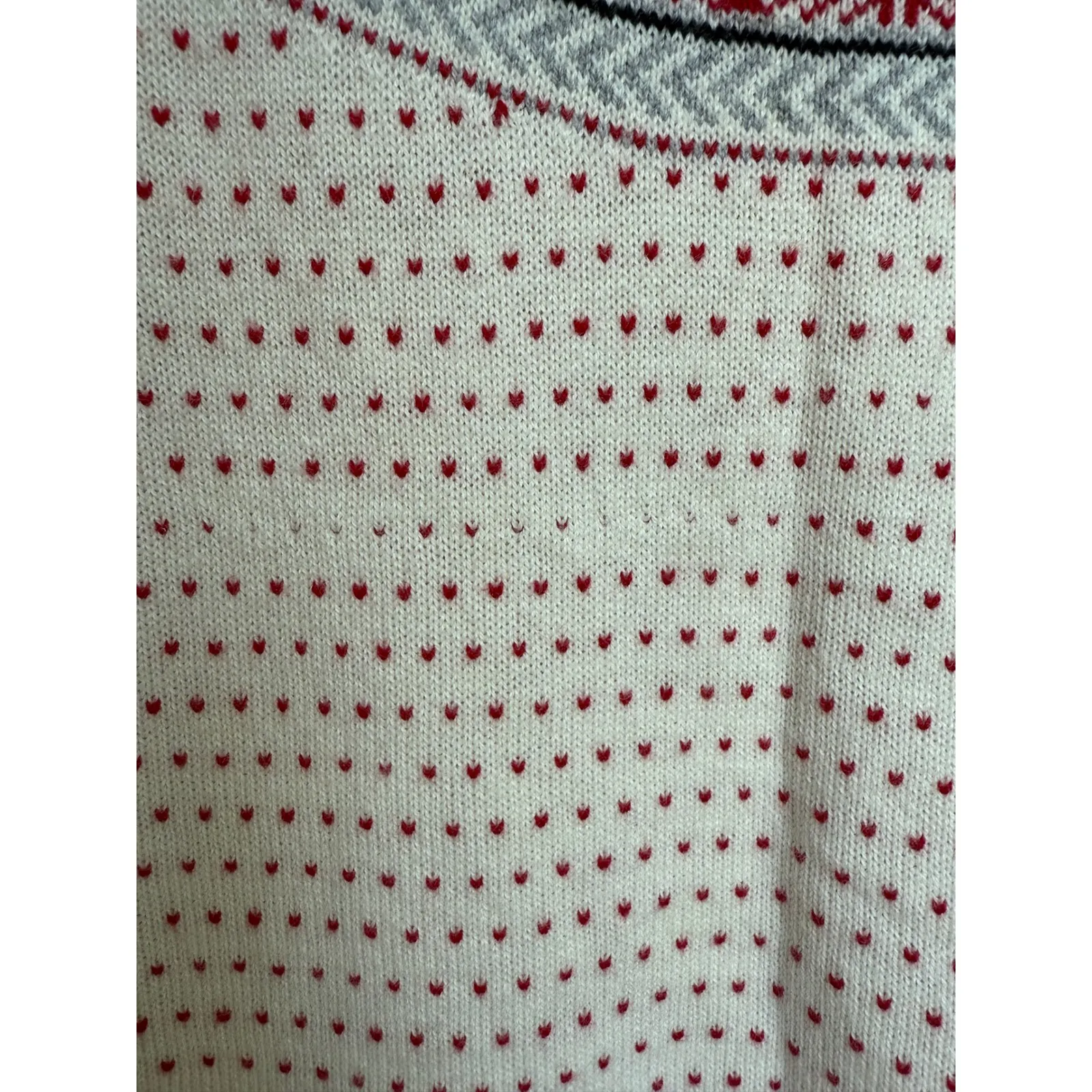 Talbots Petite Fair Isle Heart Print Sweater Womens SP Holiday Size Small Petite - Image 3